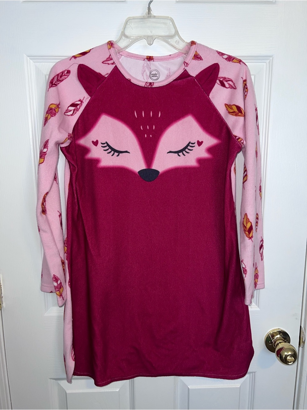 Girls XL Pink Fox Nightgown Pajamas